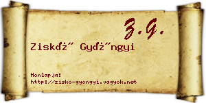 Ziskó Gyöngyi névjegykártya