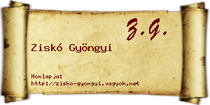 Ziskó Gyöngyi névjegykártya